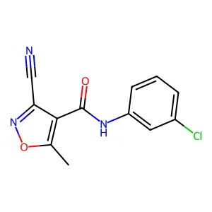 N-(3-chlorophenyl)-3-cyano-5-methyl-4-isoxazolecarboxamide structure