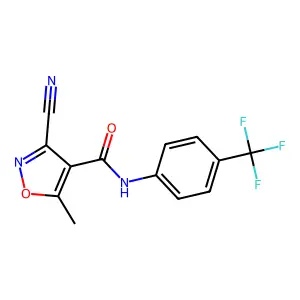 3-cyano-5-methyl-N-[4-(trifluoromethyl)phenyl]-4-isoxazolecarboxamide structure
