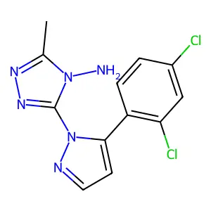 3-[5-(2,4-dichlorophenyl)-1H-pyrazol-1-yl]-5-methyl-4H-1,2,4-triazol-4-amine structure