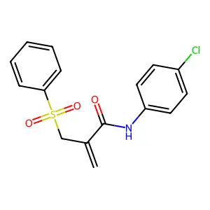 N-(4-chlorophenyl)-2-[(phenylsulfonyl)methyl]acrylamide structure