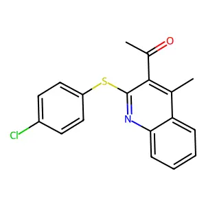 1-{2-[(4-Chlorophenyl)sulfanyl]-4-methyl-3-quinolinyl}-1-ethanone structure