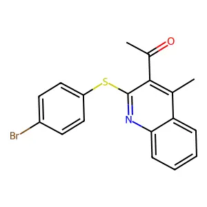 1-{2-[(4-Bromophenyl)sulfanyl]-4-methyl-3-quinolinyl}-1-ethanone structure