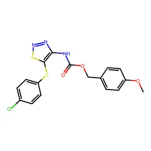 4-methoxybenzyl N-{5-[(4-chlorophenyl)sulfanyl]-1,2,3-thiadiazol-4-yl}carbamate structure