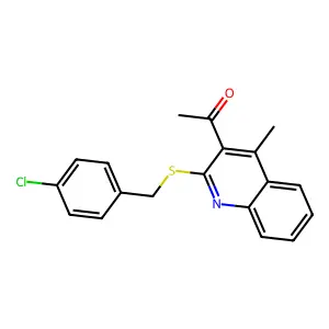 1-{2-[(4-Chlorobenzyl)sulfanyl]-4-methyl-3-quinolinyl}-1-ethanone structure