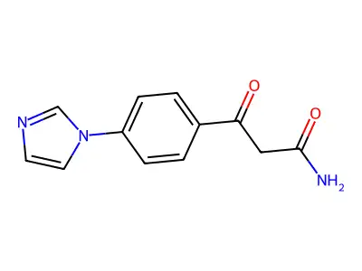 3-[4-(1H-imidazol-1-yl)phenyl]-3-oxopropanamide structure