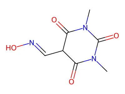 1,3-Dimethyl-2,4,6-trioxohexahydro-5-pyrimidinecarbaldehyde oxime structure