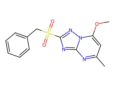 Benzyl 7-methoxy-5-methyl[1,2,4]triazolo[1,5-a]pyrimidin-2-yl sulfone structure