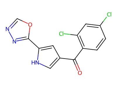 (2,4-dichlorophenyl)[5-(1,3,4-oxadiazol-2-yl)-1H-pyrrol-3-yl]methanone structure