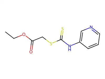 Ethyl 2-{[(3-pyridinylamino)carbothioyl]sulfanyl}acetate structure