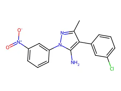 4-(3-chlorophenyl)-3-methyl-1-(3-nitrophenyl)-1H-pyrazol-5-ylamine structure
