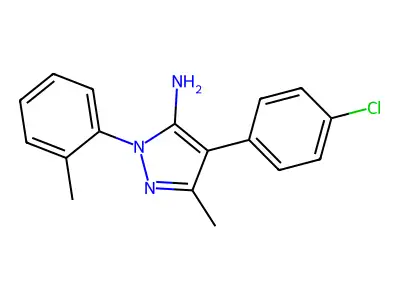 4-(4-chlorophenyl)-3-methyl-1-(2-methylphenyl)-1H-pyrazol-5-ylamine structure