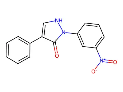 2-(3-nitrophenyl)-4-phenyl-1,2-dihydro-3H-pyrazol-3-one structure