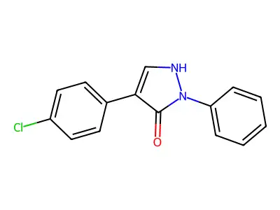 4-(4-chlorophenyl)-2-phenyl-1,2-dihydro-3H-pyrazol-3-one structure
