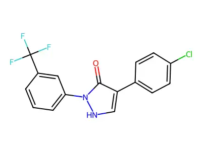 4-(4-chlorophenyl)-2-[3-(trifluoromethyl)phenyl]-1H-pyrazol-3-one structure