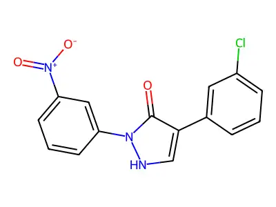 4-(3-chlorophenyl)-2-(3-nitrophenyl)-1H-pyrazol-3-one structure