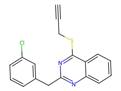 2-(3-Chlorobenzyl)-4-(2-propynylsulfanyl)quinazoline structure