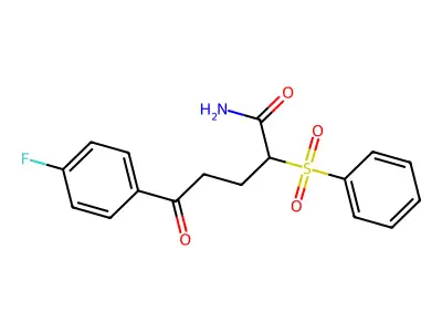 5-(4-Fluorophenyl)-5-oxo-2-(phenylsulfonyl)pentanamide structure