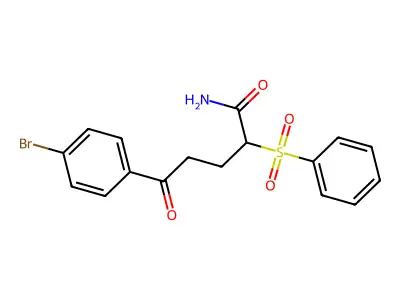 2-(Benzenesulfonyl)-5-(4-bromophenyl)-5-oxopentanamide structure