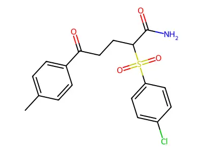 2-[(4-Chlorophenyl)sulfonyl]-5-(4-methylphenyl)-5-oxopentanamide structure