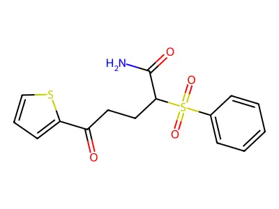 5-Oxo-2-(phenylsulfonyl)-5-(2-thienyl)pentanamide structure