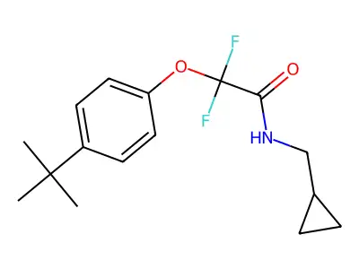 2-(4-tert-butylphenoxy)-N-(cyclopropylmethyl)-2,2-difluoroacetamide structure