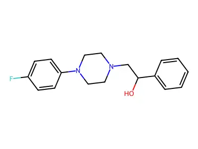 2-[4-(4-Fluorophenyl)piperazino]-1-phenyl-1-ethanol structure