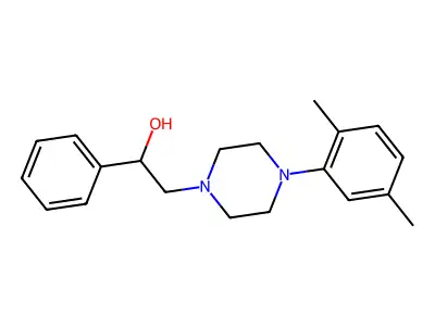 2-[4-(2,5-Dimethylphenyl)piperazino]-1-phenyl-1-ethanol structure