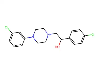 1-(4-Chlorophenyl)-2-[4-(3-chlorophenyl)piperazin-1-yl]ethanol structure