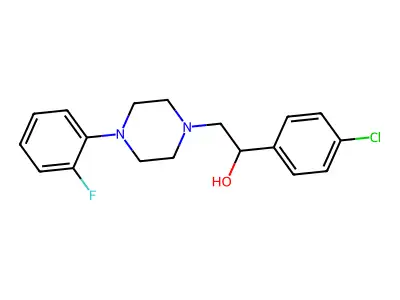1-(4-Chlorophenyl)-2-[4-(2-fluorophenyl)piperazin-1-yl]ethanol structure