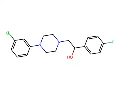 2-[4-(3-Chlorophenyl)piperazin-1-yl]-1-(4-fluorophenyl)ethanol structure
