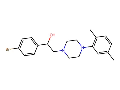 1-(4-Bromophenyl)-2-[4-(2,5-dimethylphenyl)piperazin-1-yl]ethanol structure