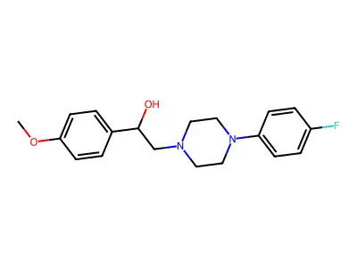 2-[4-(4-Fluorophenyl)piperazin-1-yl]-1-(4-methoxyphenyl)ethanol structure