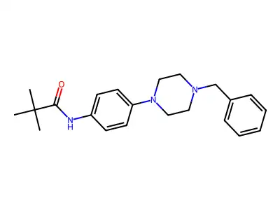 N-[4-(4-benzylpiperazin-1-yl)phenyl]-2,2-dimethylpropanamide structure