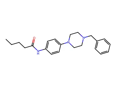 N-[4-(4-benzylpiperazin-1-yl)phenyl]pentanamide structure