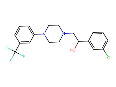 1-(3-Chlorophenyl)-2-[4-[3-(trifluoromethyl)phenyl]piperazin-1-yl]ethanol structure