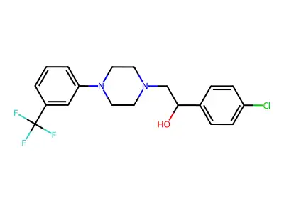 1-(4-Chlorophenyl)-2-[4-[3-(trifluoromethyl)phenyl]piperazin-1-yl]ethanol structure