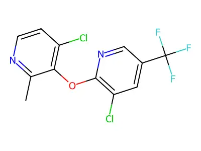 4-Chloro-3-{[3-chloro-5-(trifluoromethyl)-2-pyridinyl]oxy}-2-methylpyridine structure
