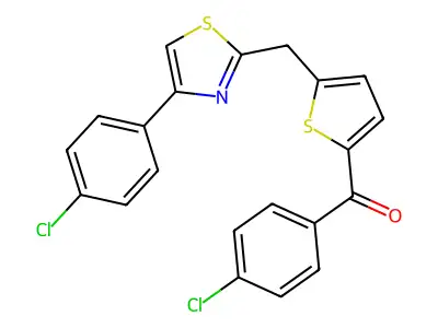 (4-chlorophenyl)(5-{[4-(4-chlorophenyl)-1,3-thiazol-2-yl]methyl}-2-thienyl)methanone structure