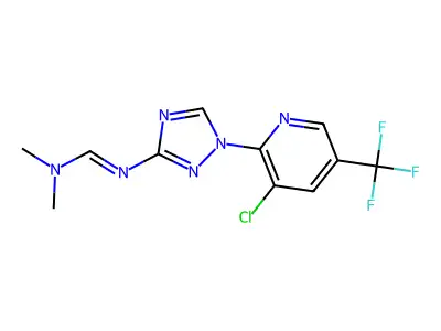 N'-[1-[3-chloro-5-(trifluoromethyl)-2-pyridinyl]-1,2,4-triazol-3-yl]-N,N-dimethylmethanimidamide structure