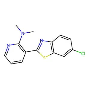 3-(6-chloro-1,3-benzothiazol-2-yl)-N,N-dimethylpyridin-2-amine structure