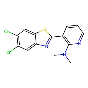 3-(5,6-dichloro-1,3-benzothiazol-2-yl)-N,N-dimethylpyridin-2-amine structure