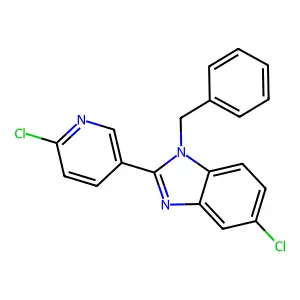 1-benzyl-5-chloro-2-(6-chloro-3-pyridinyl)-1H-1,3-benzimidazole structure