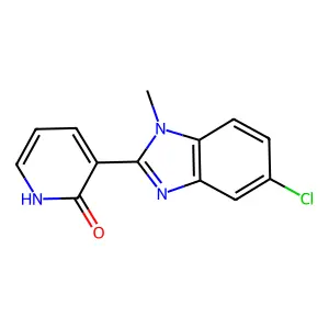 3-(5-chloro-1-methyl-1H-1,3-benzimidazol-2-yl)-2(1H)-pyridinone structure