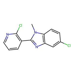 5-chloro-2-(2-chloro-3-pyridinyl)-1-methyl-1H-1,3-benzimidazole structure