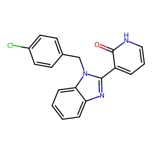 3-[1-(4-chlorobenzyl)-1H-1,3-benzimidazol-2-yl]-2(1H)-pyridinone structure