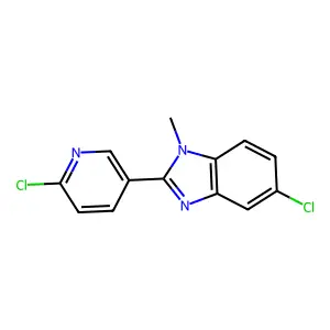 5-chloro-2-(6-chloro-3-pyridinyl)-1-methyl-1H-1,3-benzimidazole structure