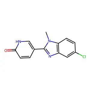 5-(5-chloro-1-methyl-1H-1,3-benzimidazol-2-yl)-2(1H)-pyridinone structure