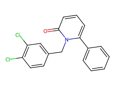 1-(3,4-dichlorobenzyl)-6-phenyl-2(1H)-pyridinone structure