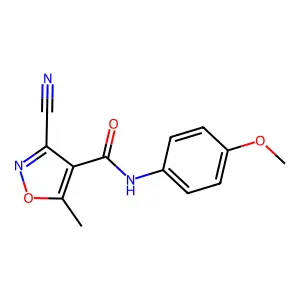 3-cyano-N-(4-methoxyphenyl)-5-methyl-4-isoxazolecarboxamide structure