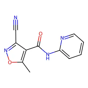 3-cyano-5-methyl-N-(2-pyridinyl)-4-isoxazolecarboxamide structure